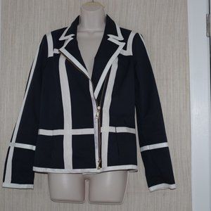 Worth NY Blue  White trim Cottron Blazer Womewn Size:6